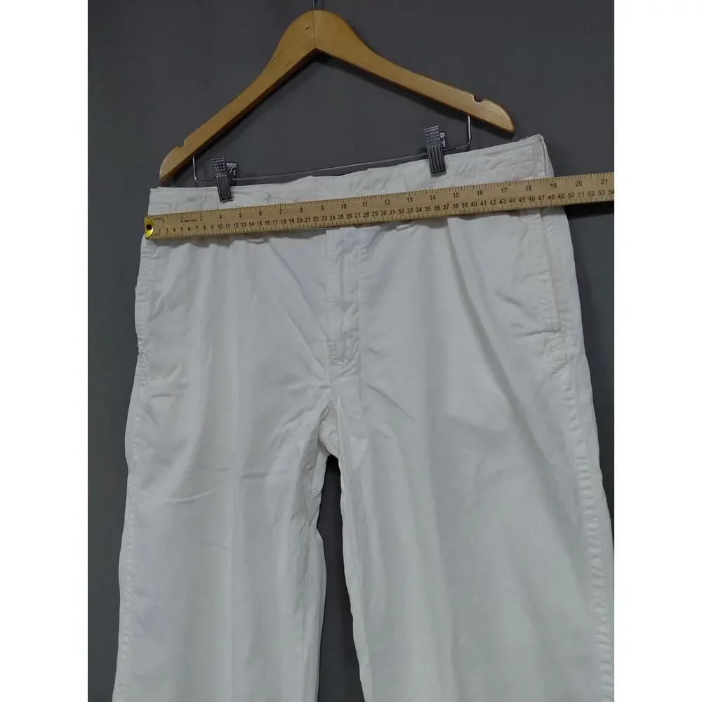 Polo by Ralph Lauren 100% Cotton Pants White Solid Woven Men Size 36 /30